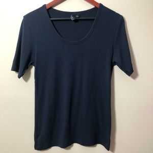 Cynthia Rowley Dark Navy Tee, L, B20